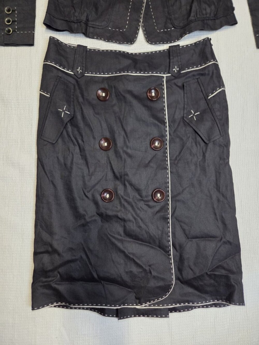 Michaa Korean Brand Pencil Skirt Suit Black Size 4 Y2K. EUC - Picture 9 of 10
